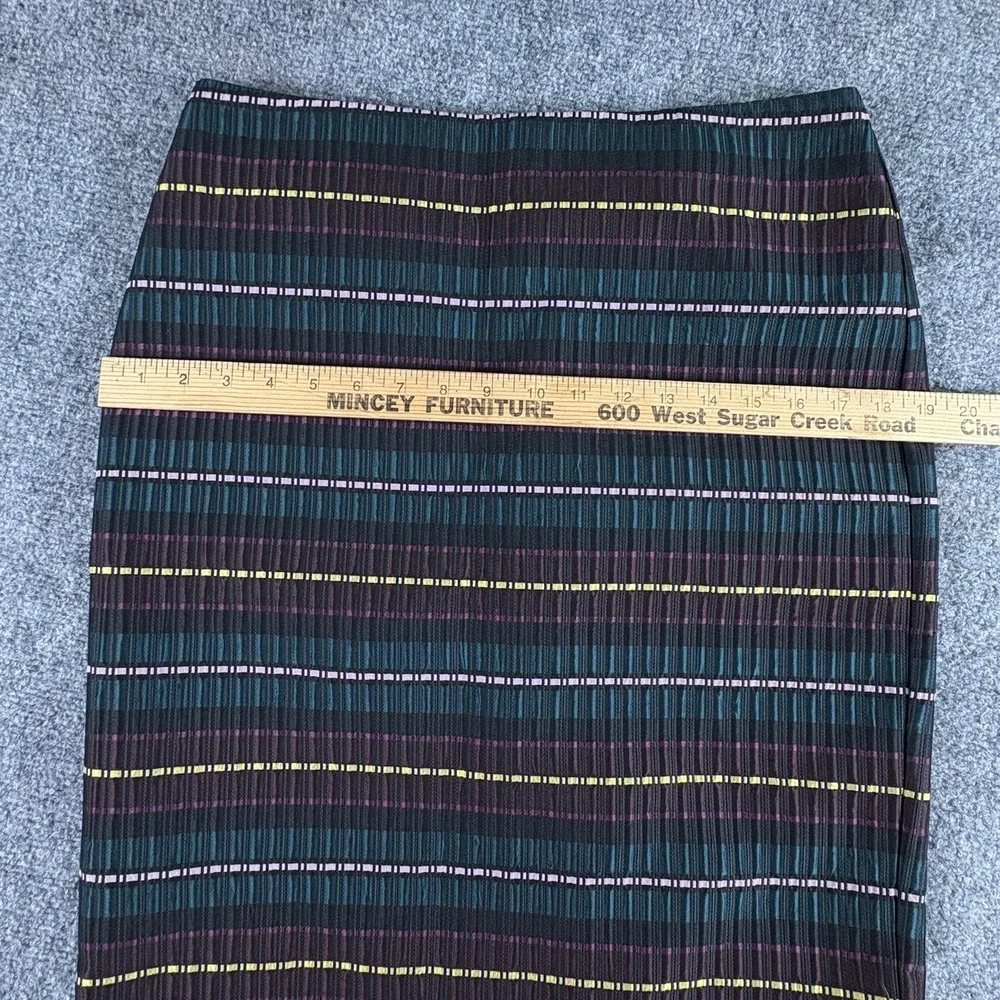 Ann Taylor Factory Skirt Women 6 Multicolor Pencil Stripe Preppy Office Academic